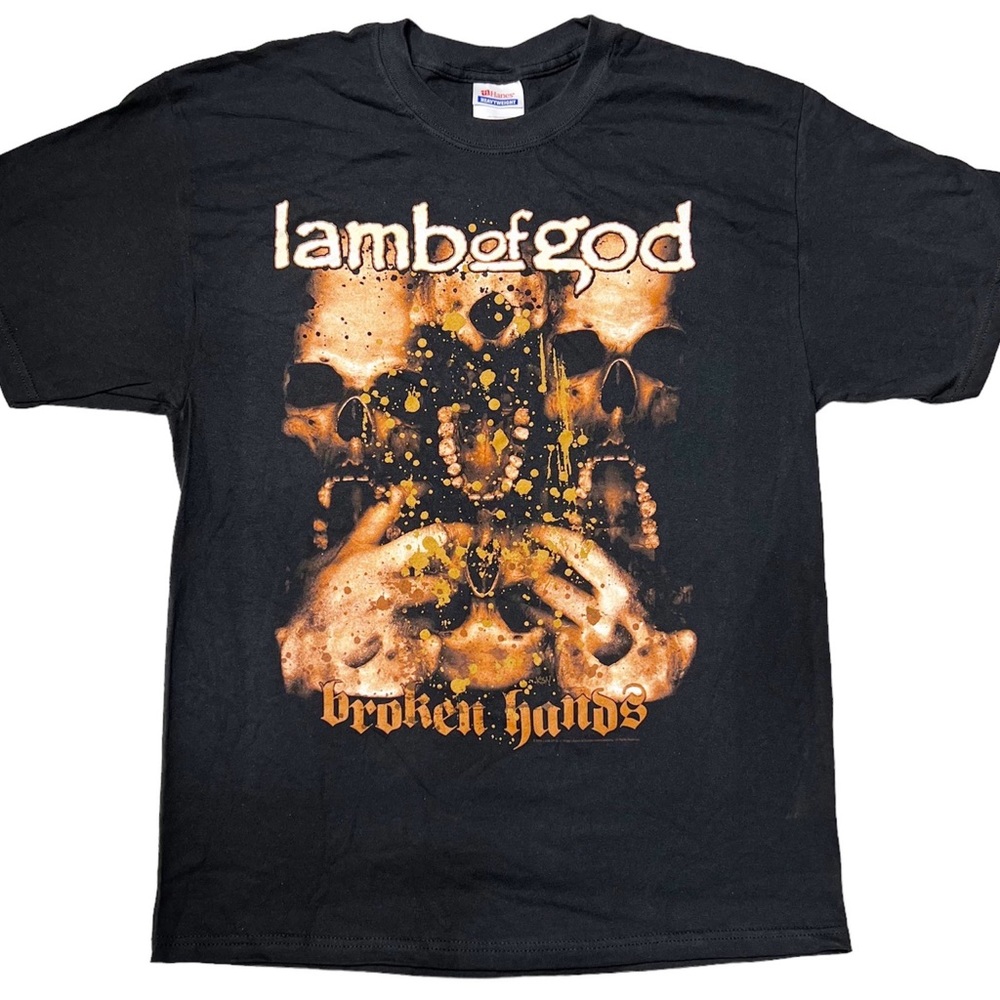 NWOT Lamb of God Broken Hands SS Graphic {Hanes} T-Shirt Black Unisex L